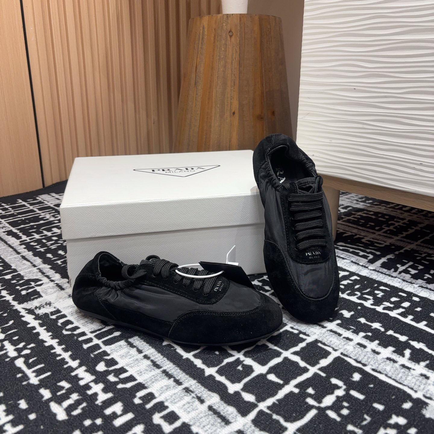 Prada Collapse Re-Nylon And Suede Sneakers - DesignerGu