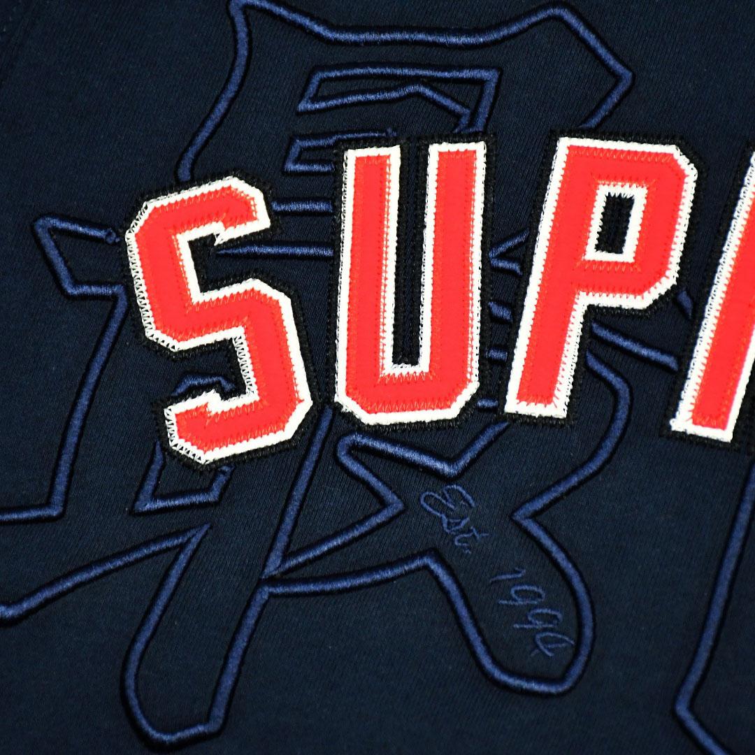 Supreme Kanji Logo Crewneck 'Navy blue' - DesignerGu