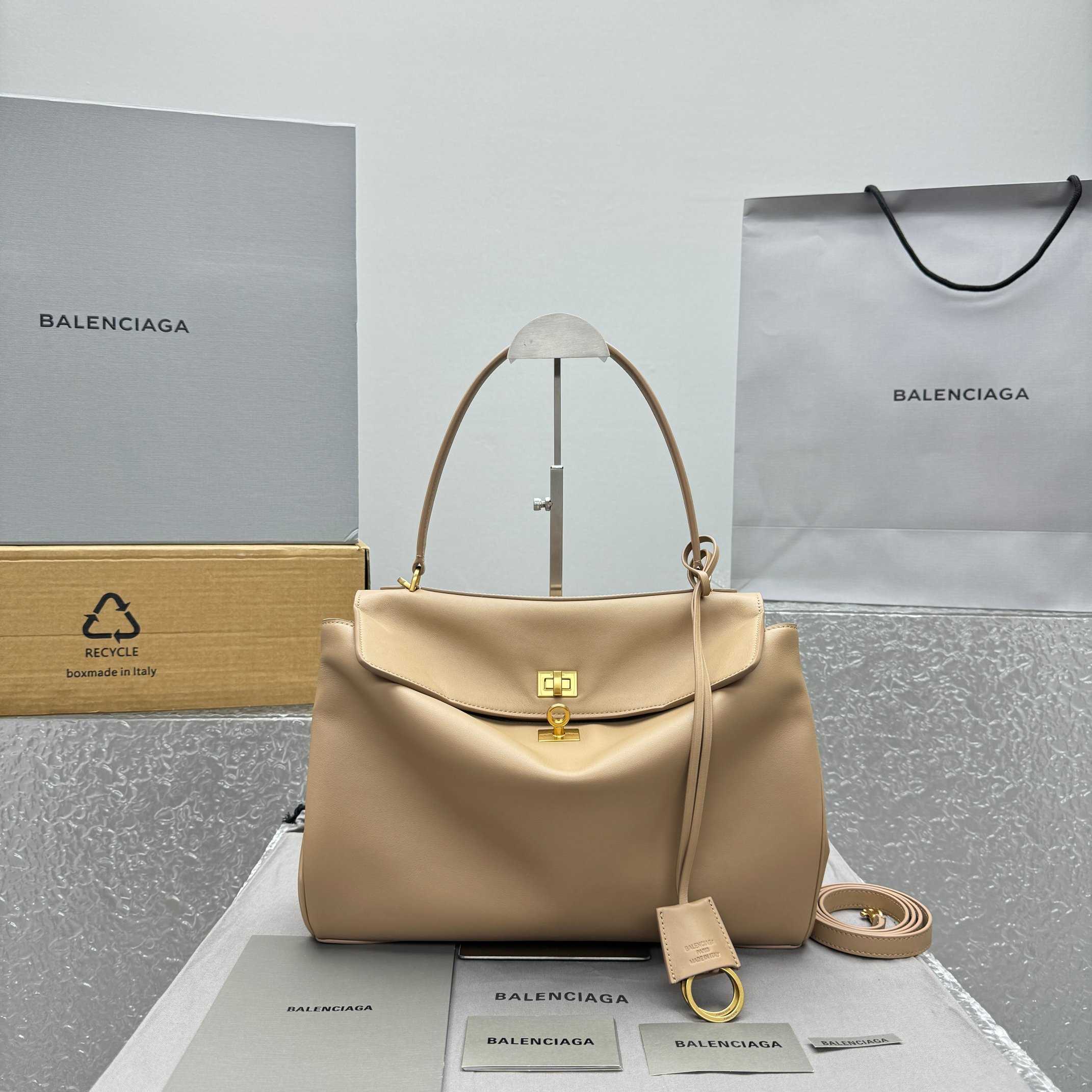 Balenciaga Rodeo Medium Handbag In Latte  - DesignerGu