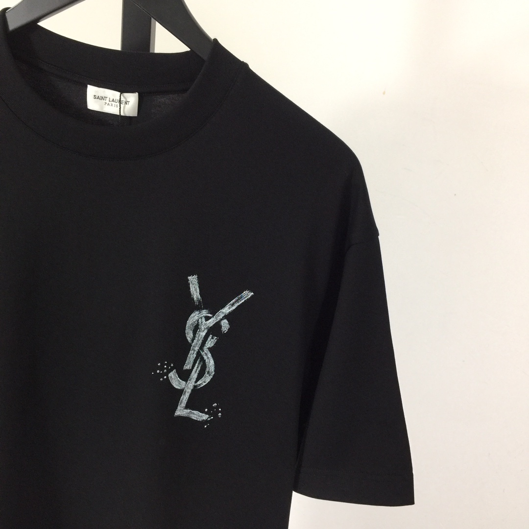 Saint Laurent Cotton-jersey T-shirt  - DesignerGu