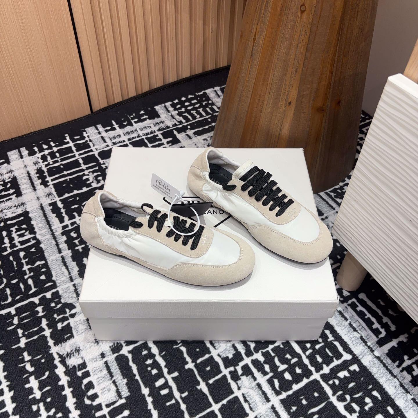 Prada Collapse Re-Nylon And Suede Sneakers - DesignerGu