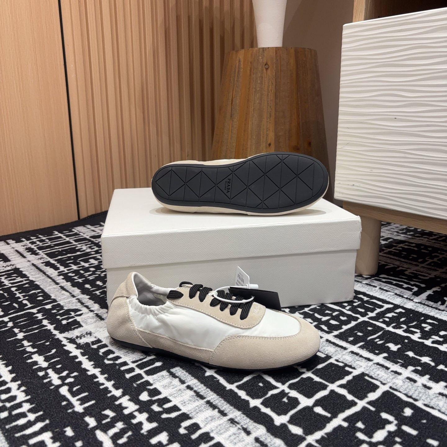 Prada Collapse Re-Nylon And Suede Sneakers - DesignerGu