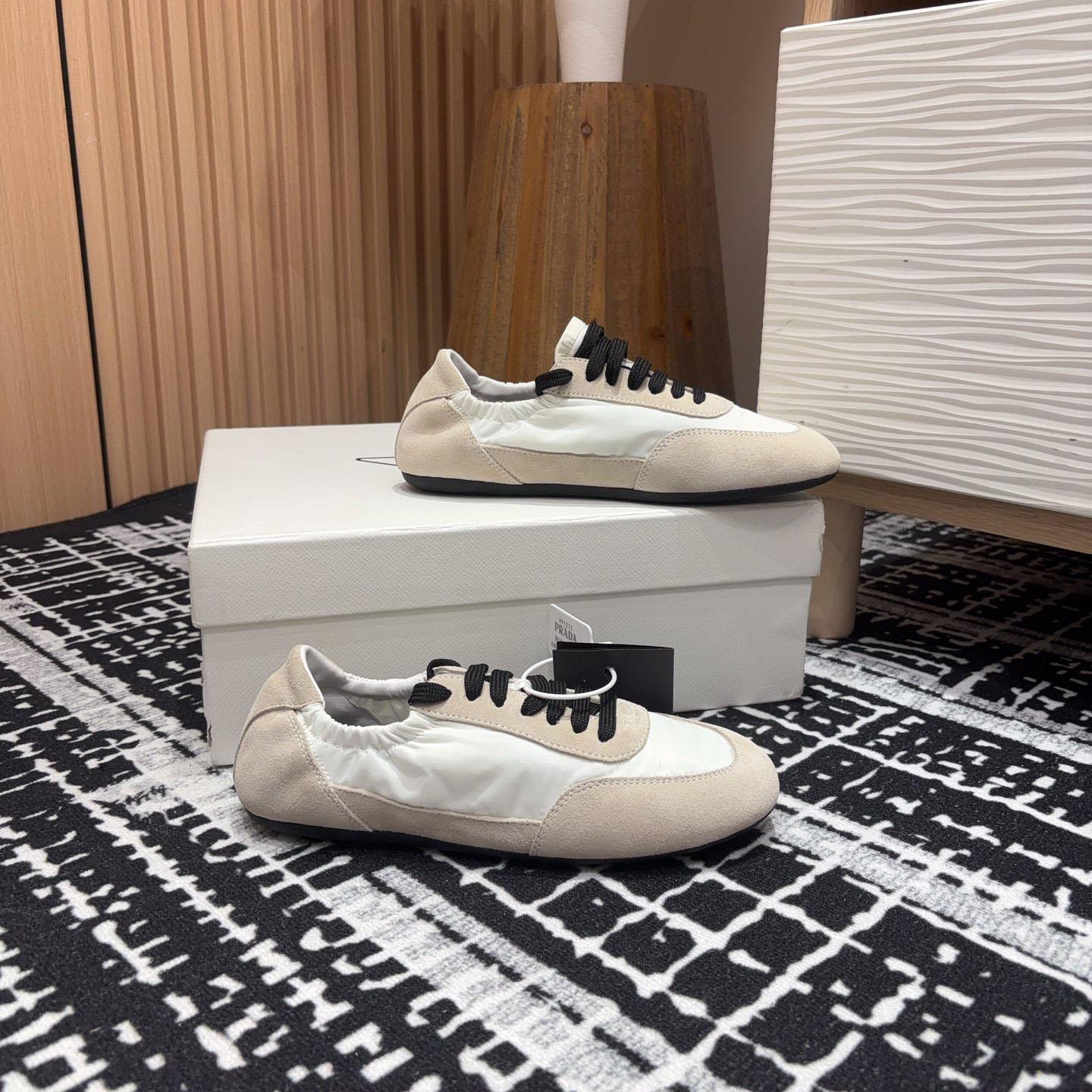 Prada Collapse Re-Nylon And Suede Sneakers - DesignerGu