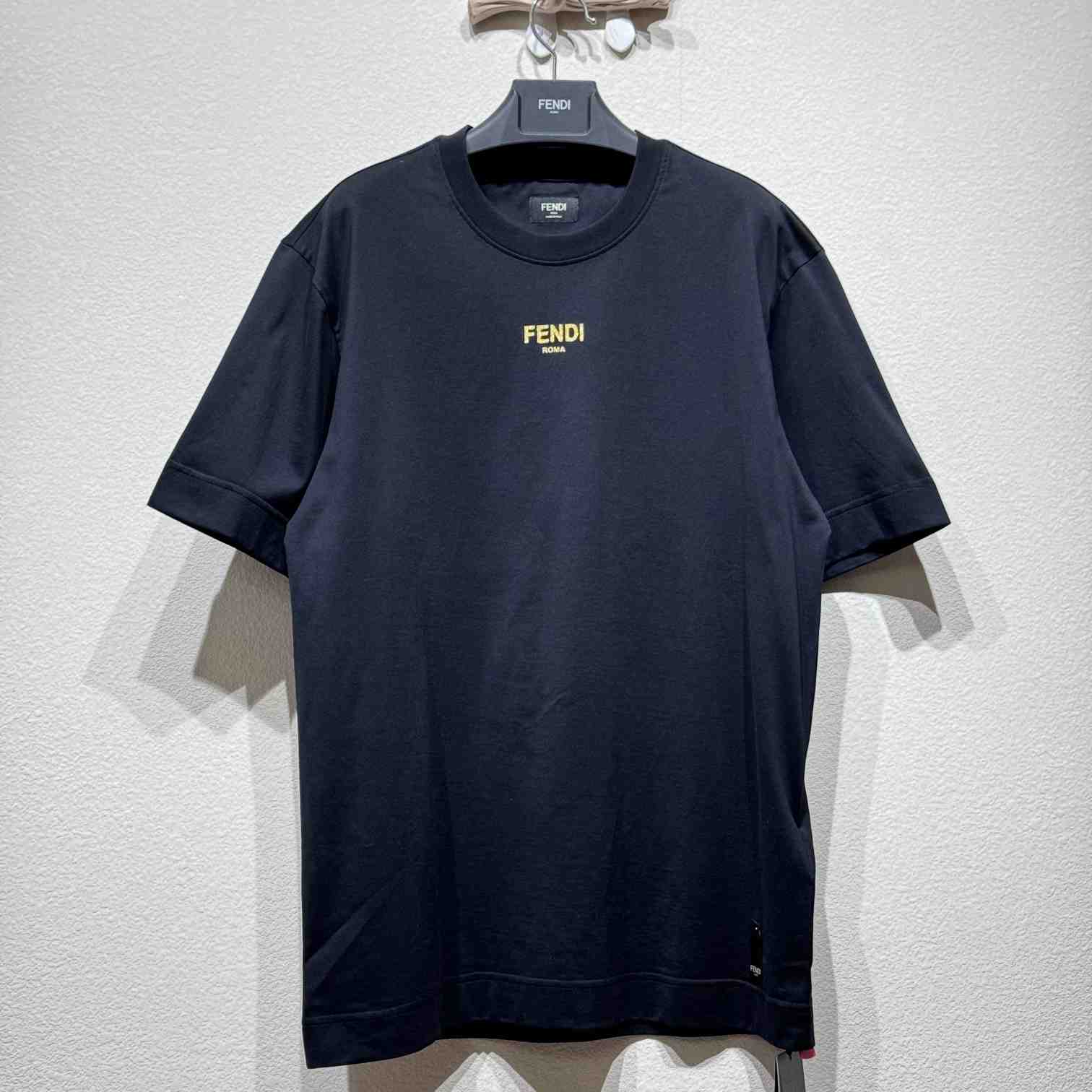 Fendi Black Cotton T-shirt - DesignerGu