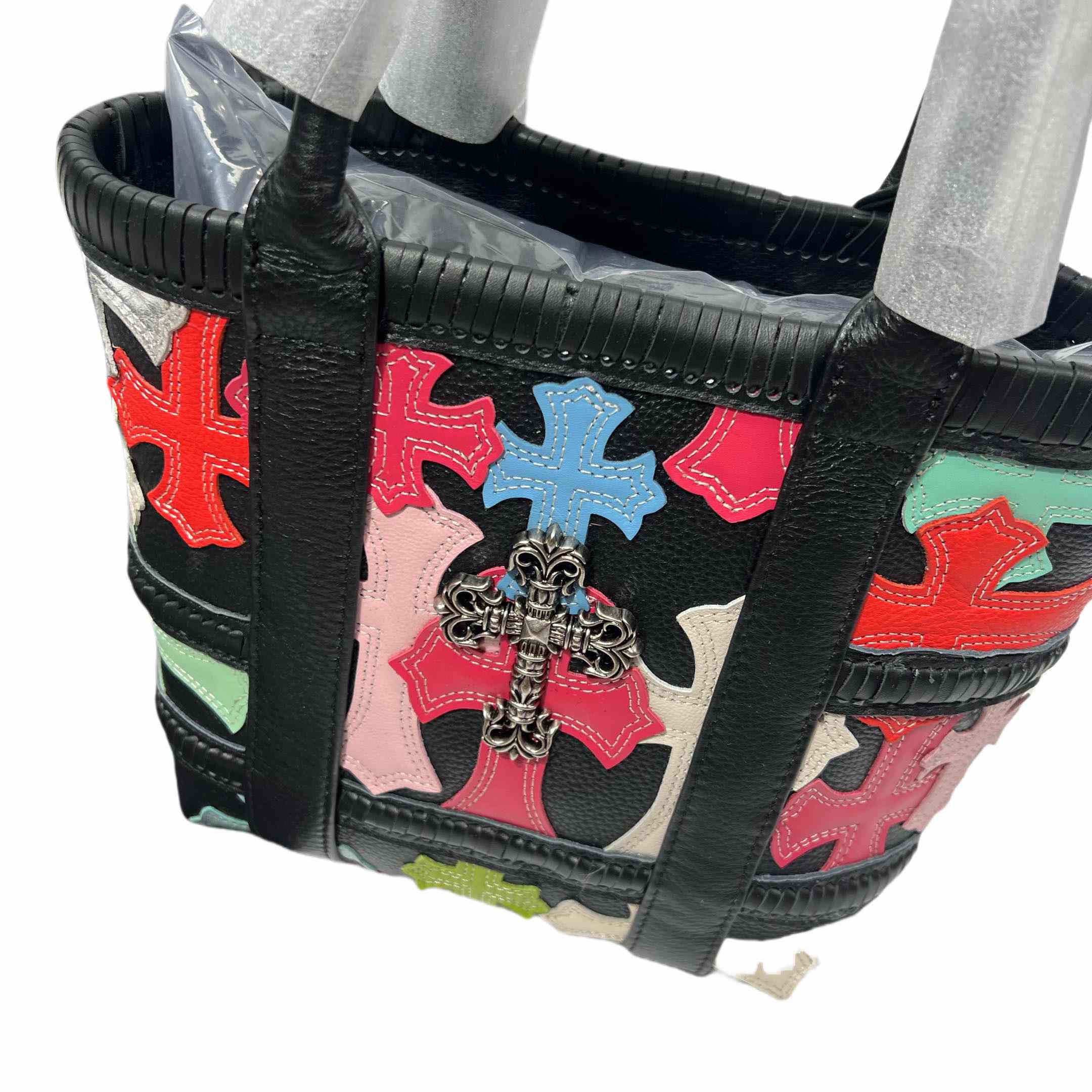 Chrome Heart Cross Patch Tote Bag (32-20.5-20.5cm) - DesignerGu