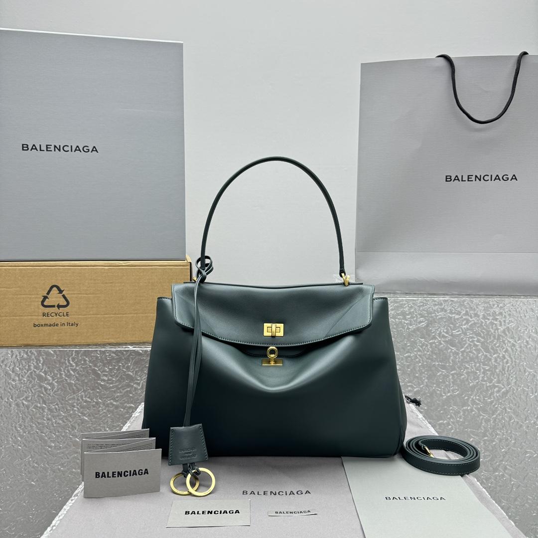 Balenciaga Rodeo Medium Handbag In Pine Green - DesignerGu