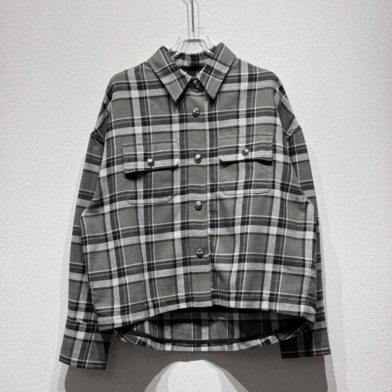 Chrome Hearts Sleeve Print Flannel Shirt - DesignerGu