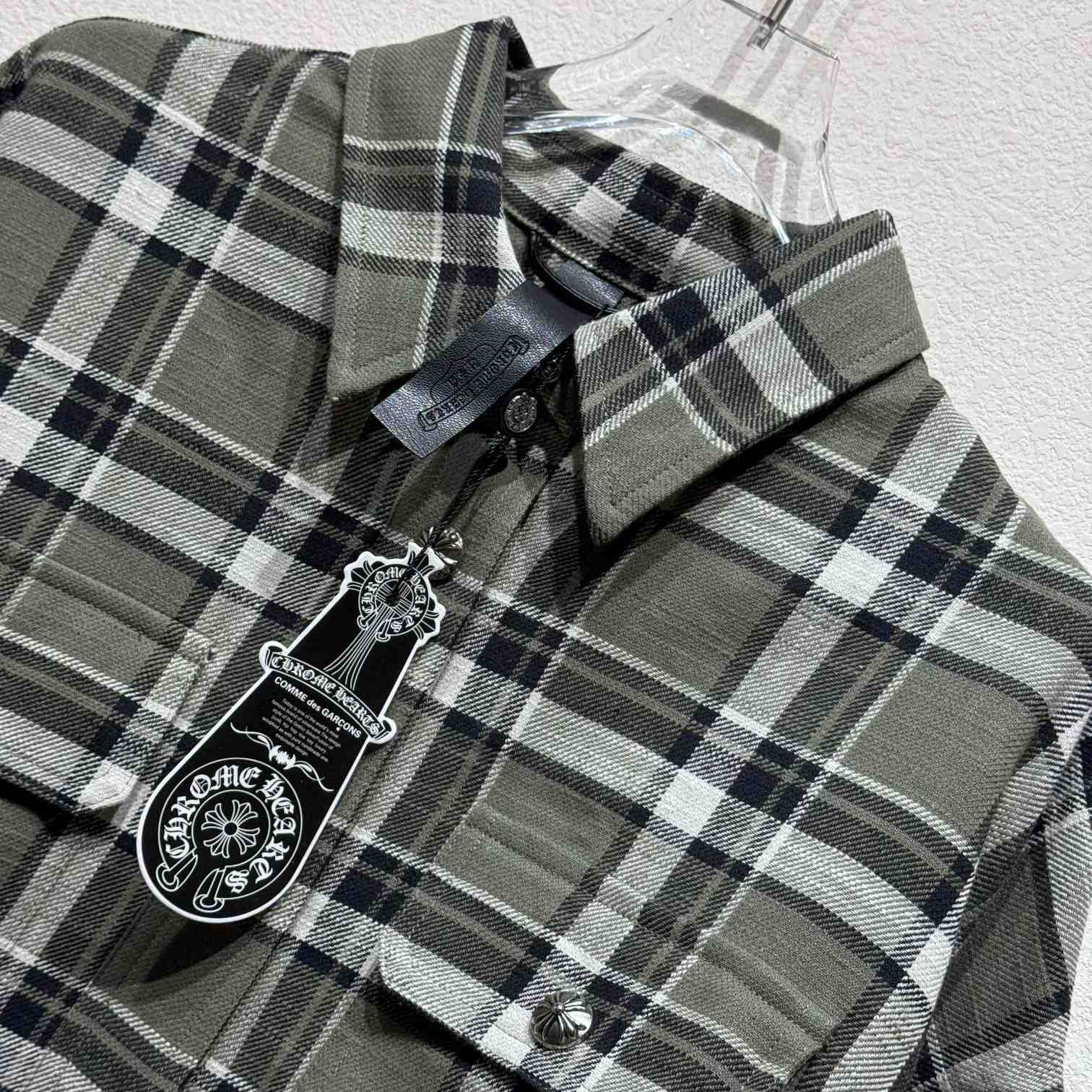 Chrome Hearts Sleeve Print Flannel Shirt - DesignerGu