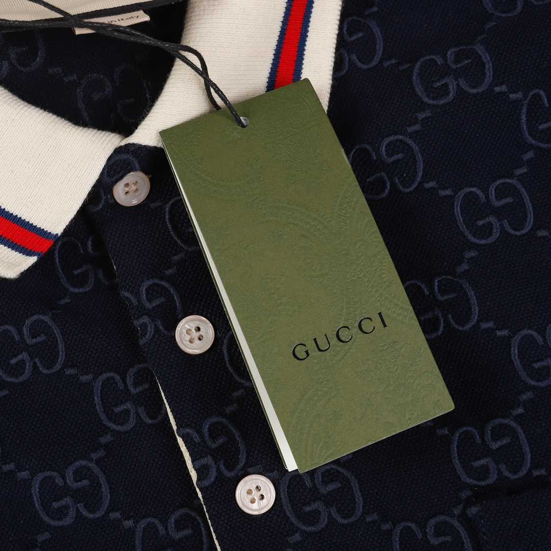 Gucci Cotton polo shirt with GG Embroidery - DesignerGu