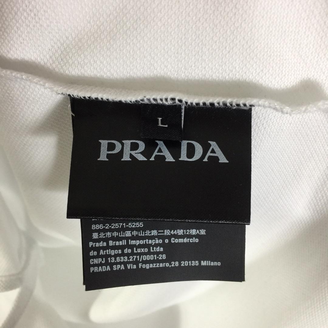 Prada Logo Cotton Polo Shirt - DesignerGu