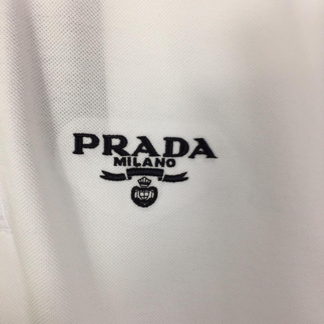 Prada Logo Cotton Polo Shirt - DesignerGu