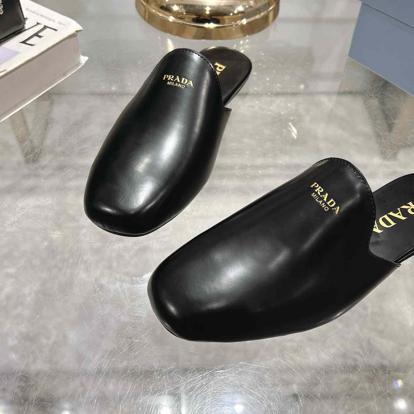 Prada Brushed Leather Slippers - DesignerGu