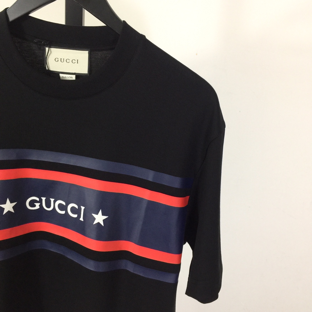 Gucci Cotton Jersey Printed T-shirt   - DesignerGu