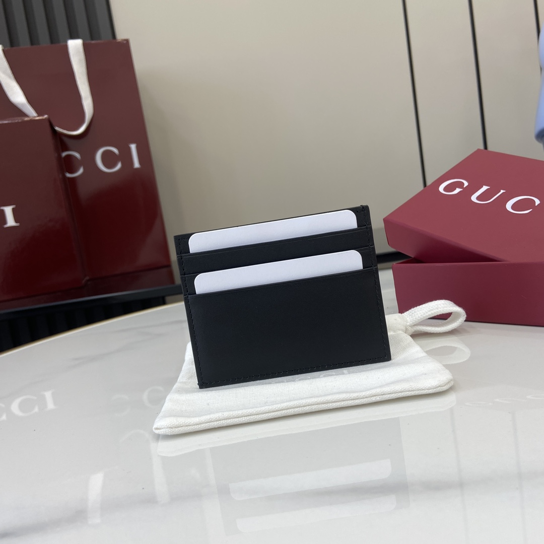 Gucci GG Emblem Embossed Card Case - DesignerGu