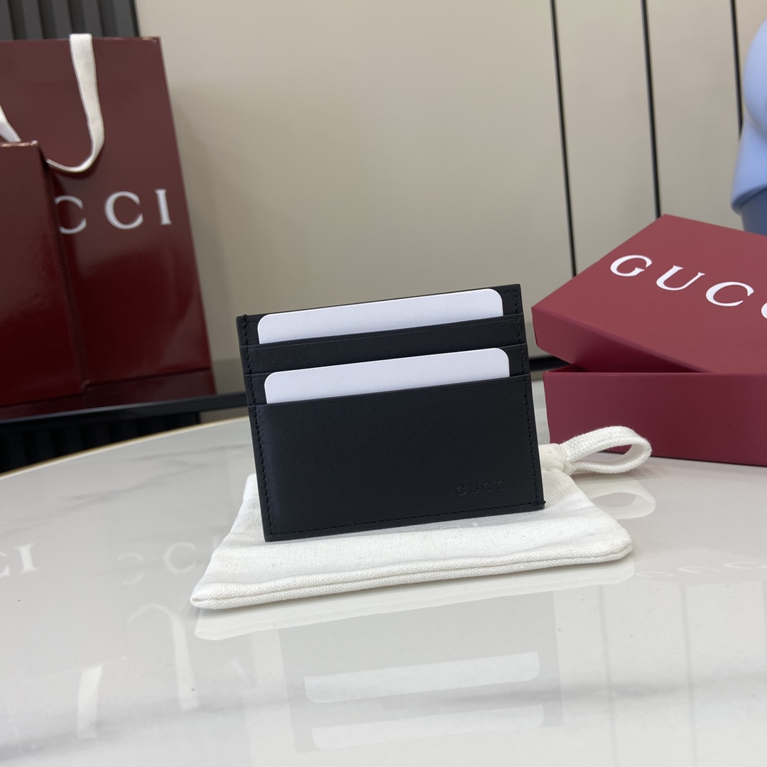 Gucci GG Emblem Embossed Card Case - DesignerGu