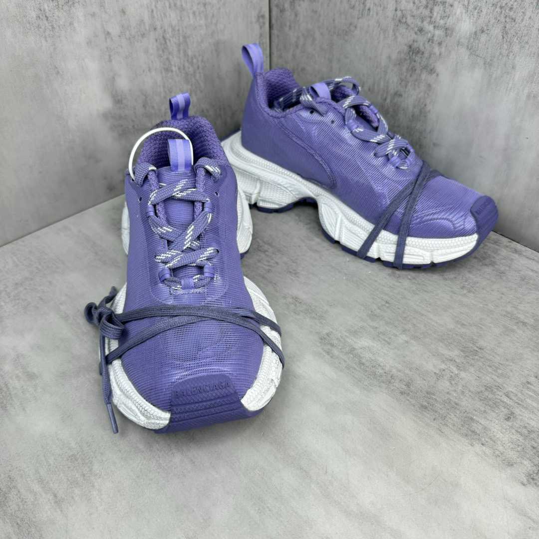 Balenciaga 3XL Net Sneaker In Lilac And White Polyester - DesignerGu