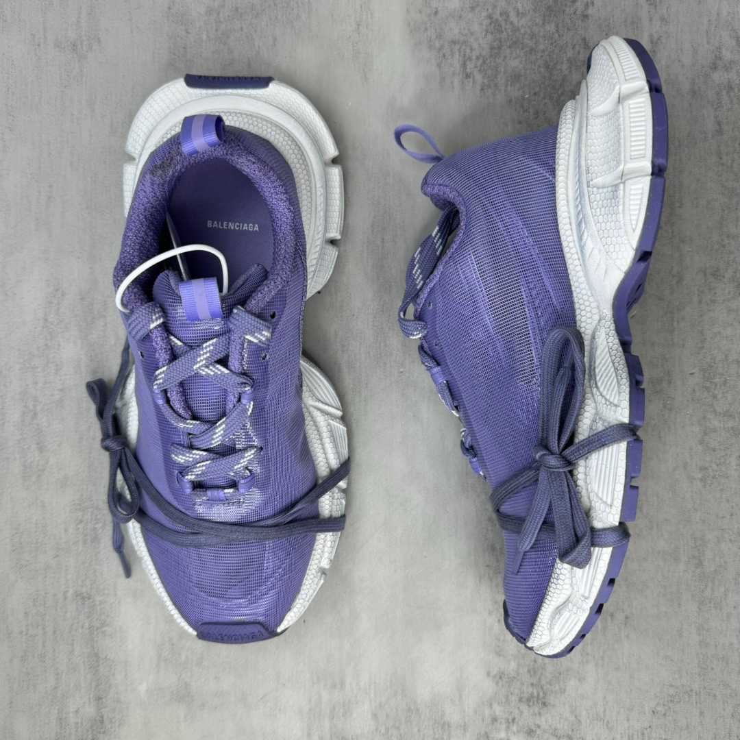 Balenciaga 3XL Net Sneaker In Lilac And White Polyester - DesignerGu