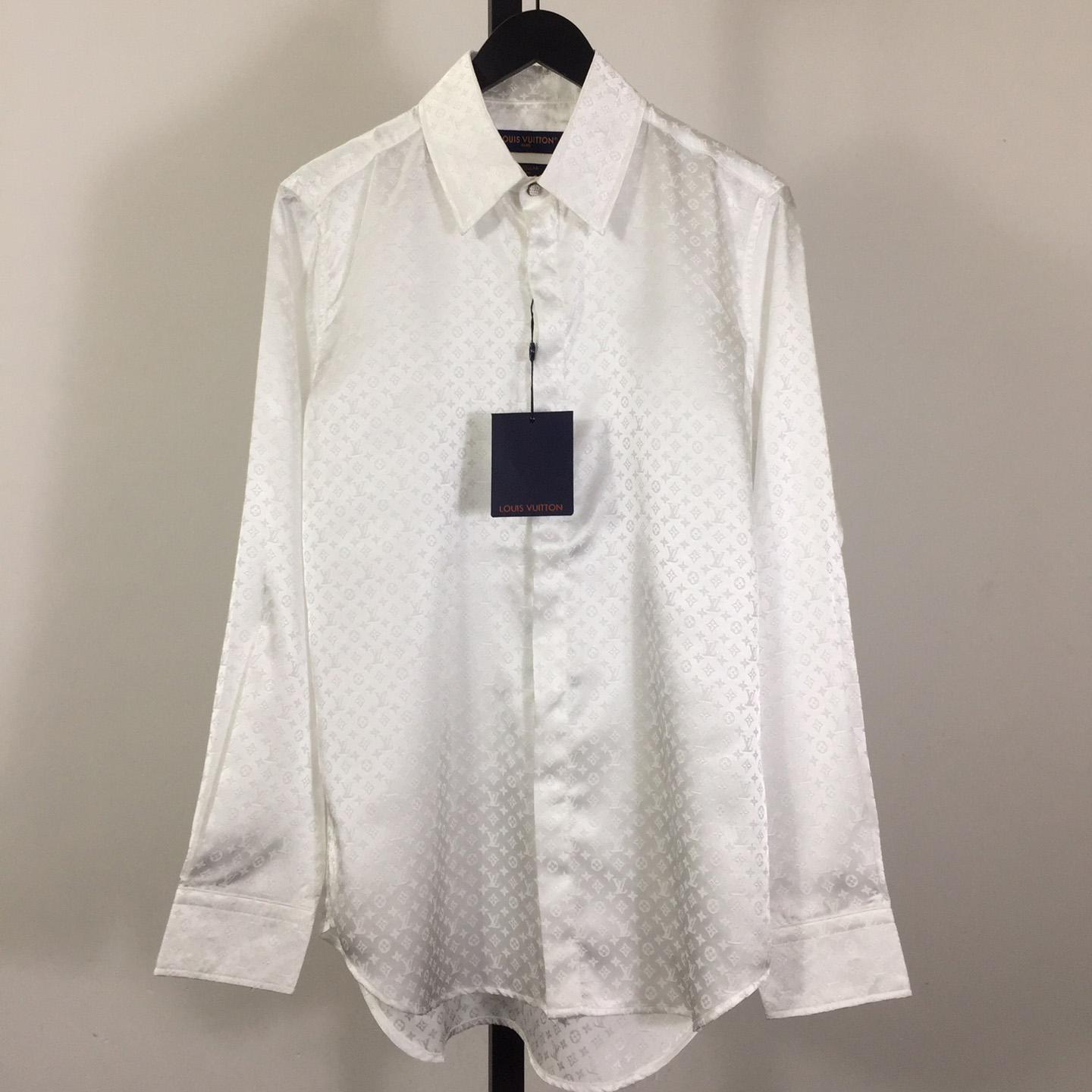 Louis Vuitton Monogram Long-Sleeved Silk Shirt   1AFJUE - DesignerGu