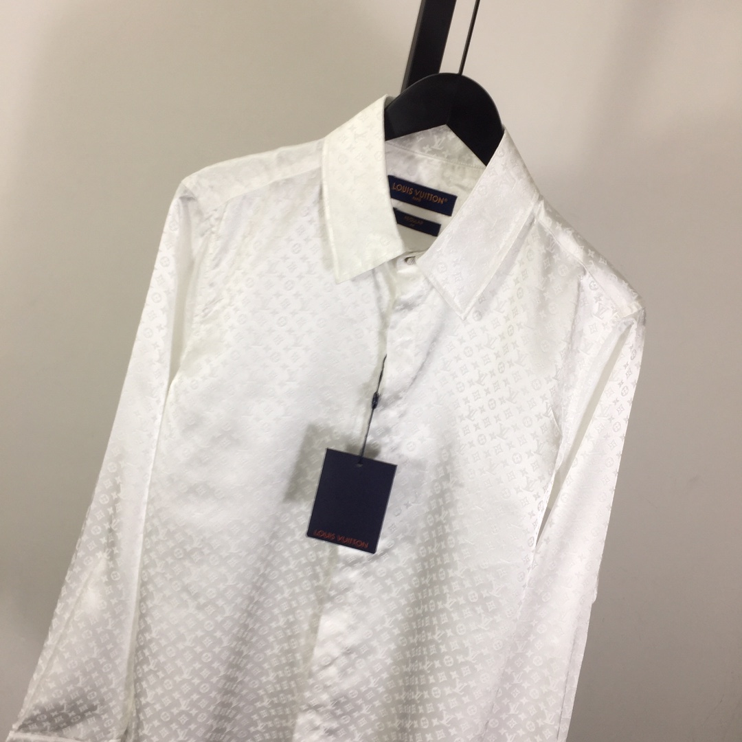 Louis Vuitton Monogram Long-Sleeved Silk Shirt   1AFJUE - DesignerGu