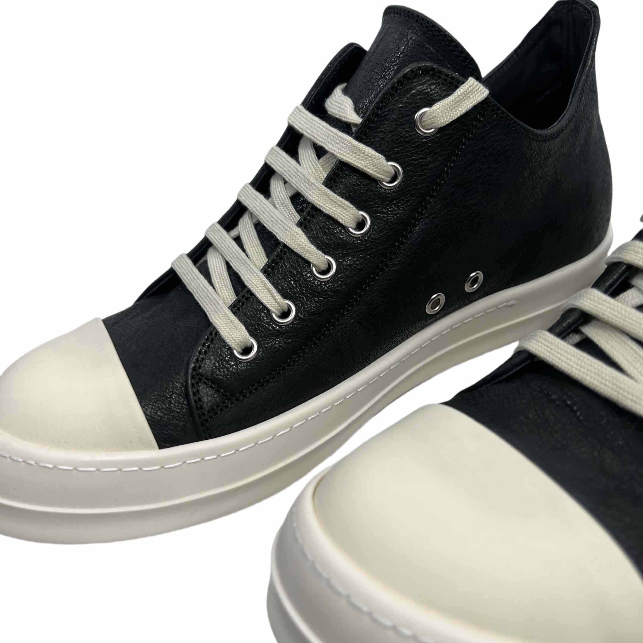 Rick Owens Leather Low-Top Sneakers - DesignerGu