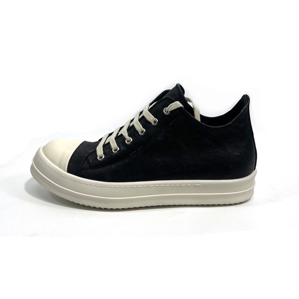 Rick Owens Leather Low-Top Sneakers - DesignerGu