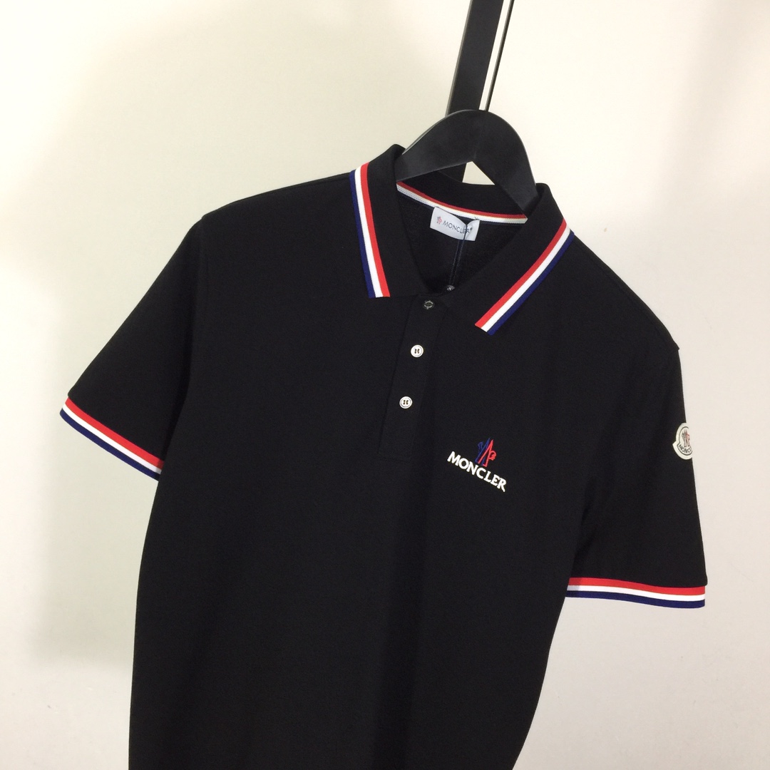 Moncler Logo Cotton Polo Shirt - DesignerGu