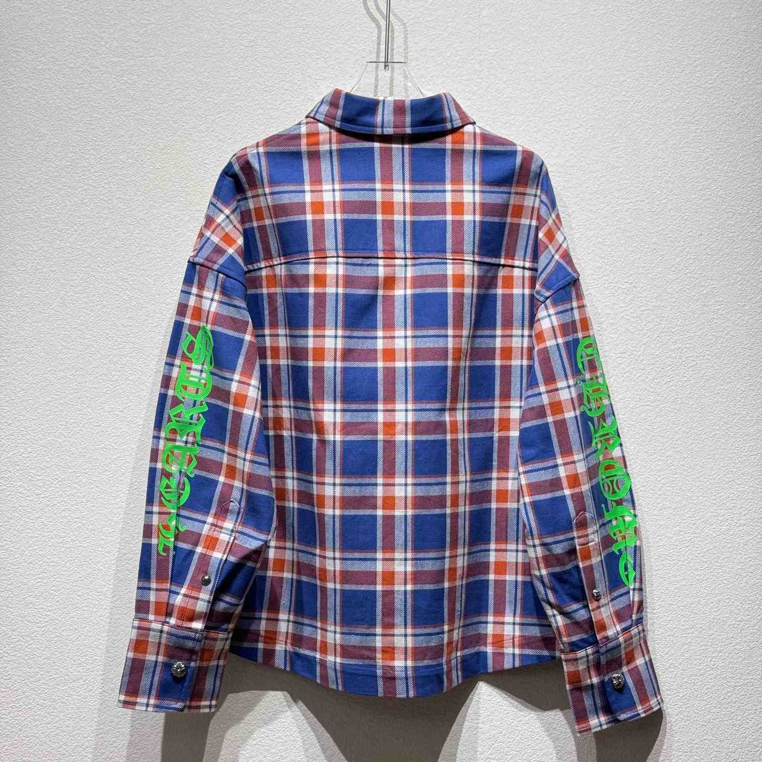 Chrome Hearts Sleeve Print Flannel Shirt - DesignerGu