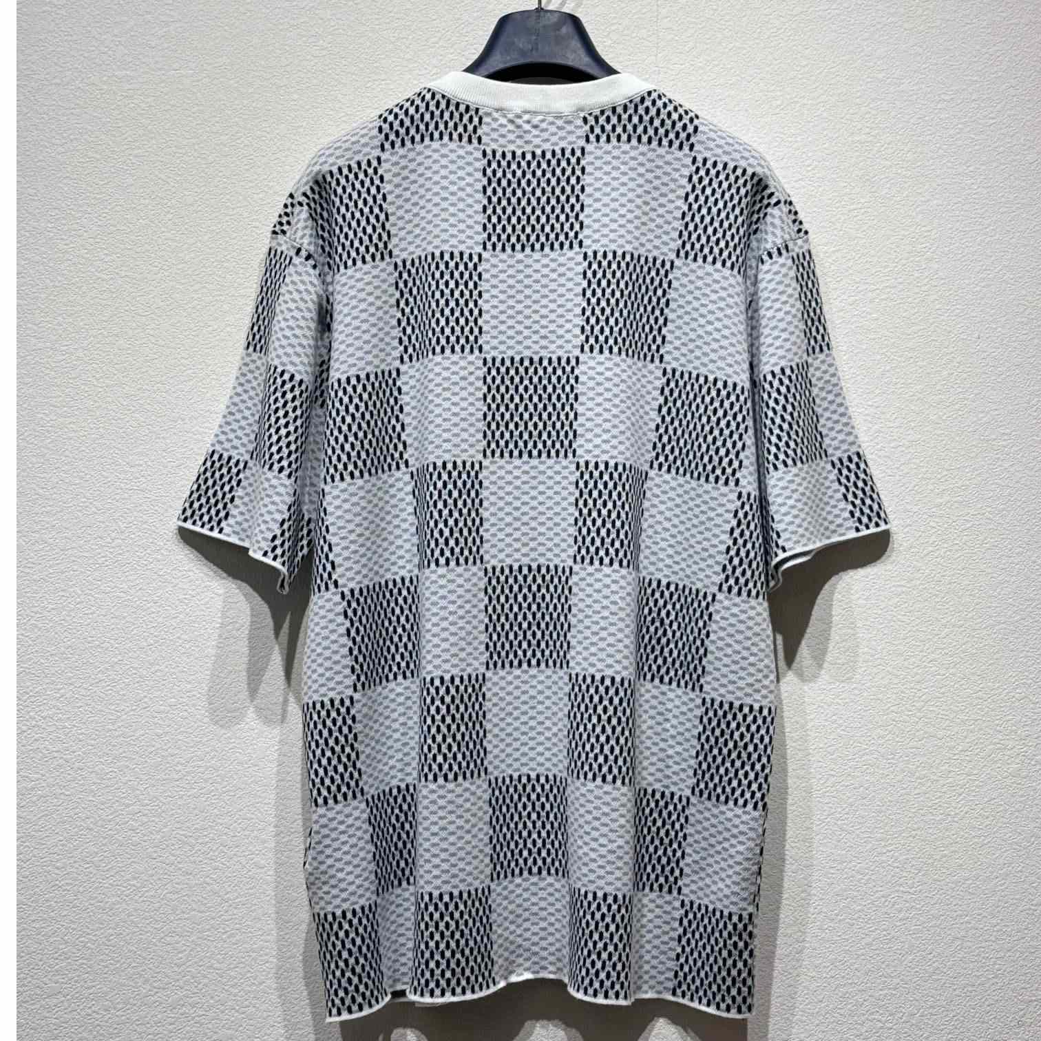 Louis Vuitton Damier Jacquard Short-Sleeved Crewneck   1AHEB7 - DesignerGu