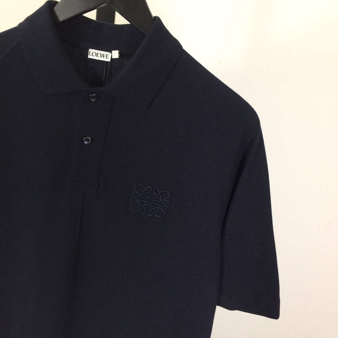 Loewe Logo Cotton Polo Shirt - DesignerGu