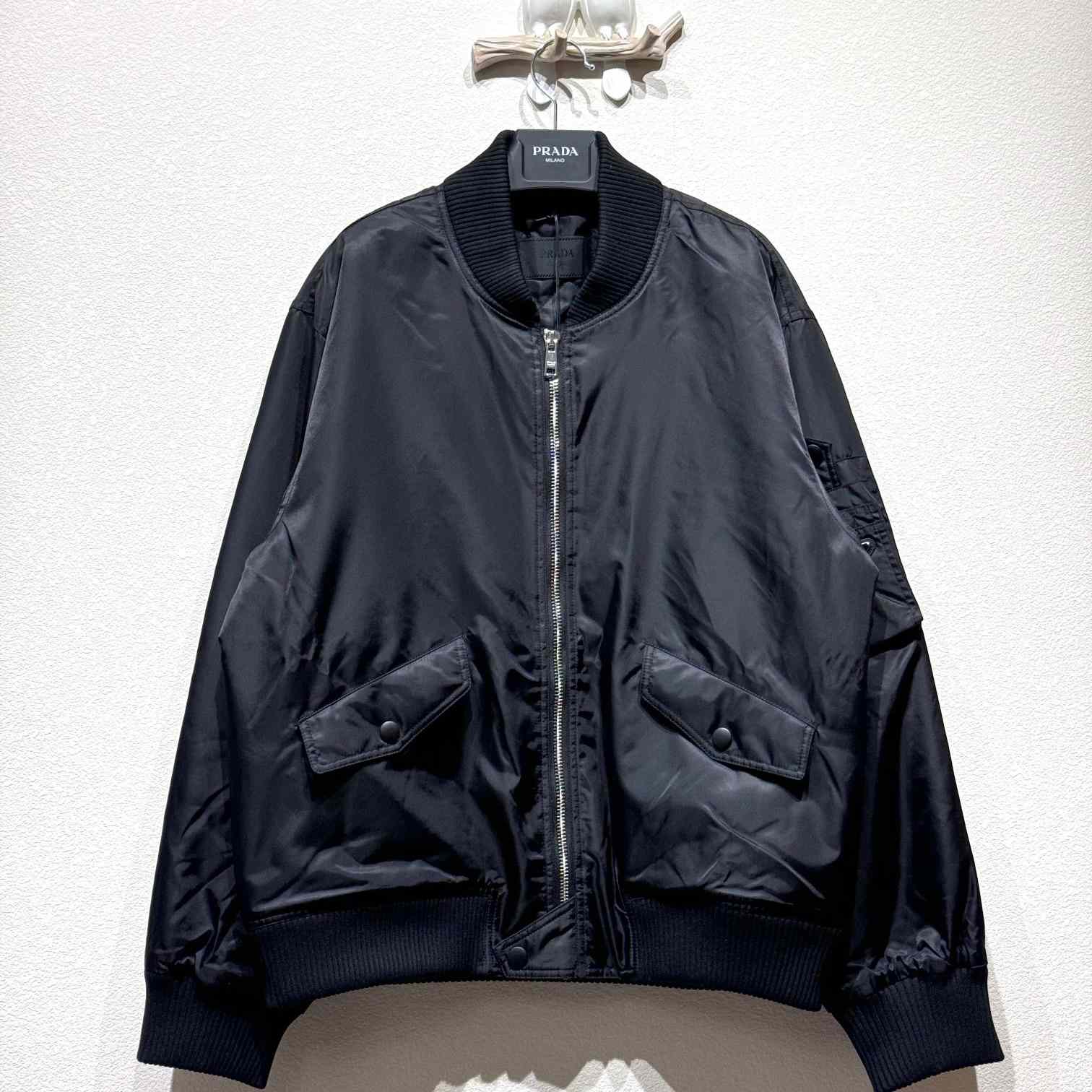 Prada Triangle-Logo Zipped Bomber Jacket  - DesignerGu