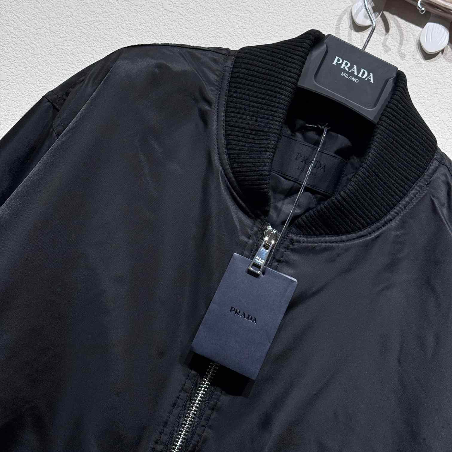 Prada Triangle-Logo Zipped Bomber Jacket  - DesignerGu