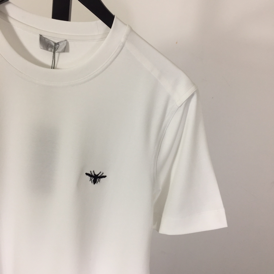 Dior Cotton T-Shirt With Bee Embroidery - DesignerGu