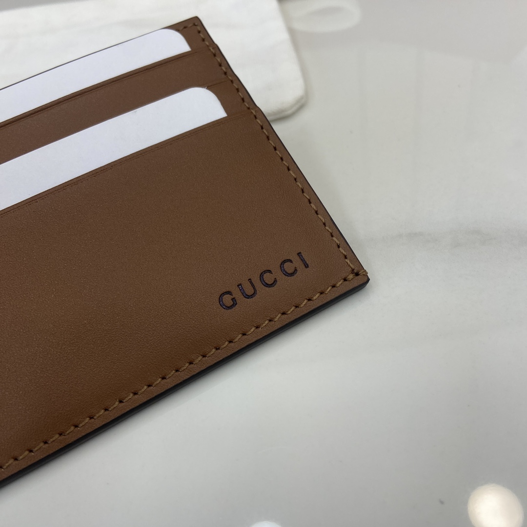 Gucci GG Emblem Embossed Card Case - DesignerGu