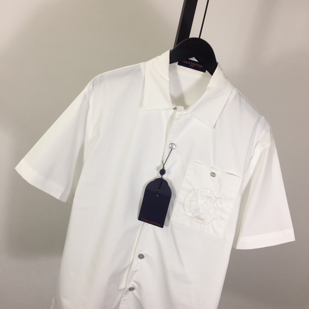 Louis Vuitton Embroidered Short-Sleeved Cotton Shirt    - DesignerGu