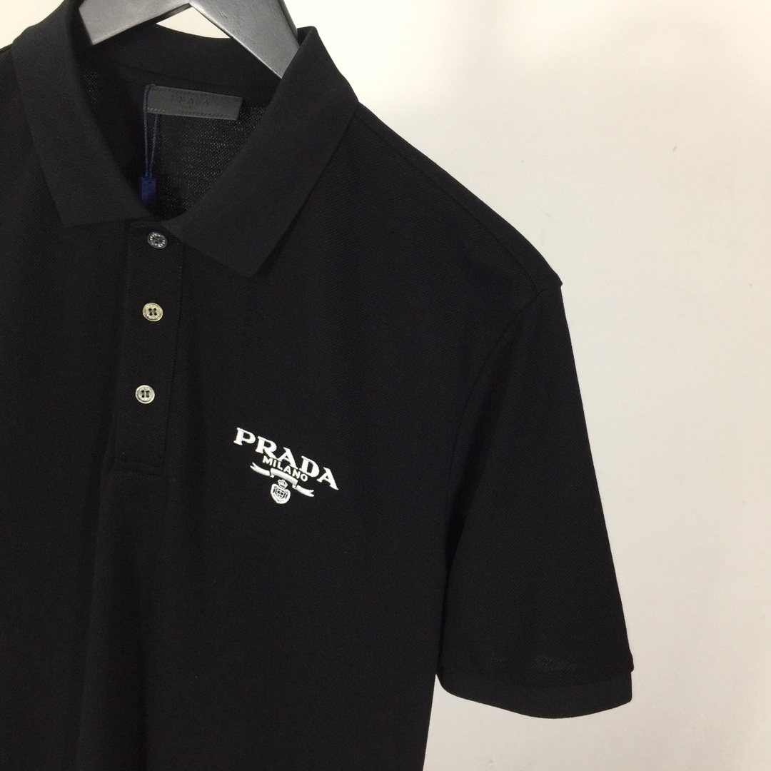 Prada Logo Cotton Polo Shirt - DesignerGu