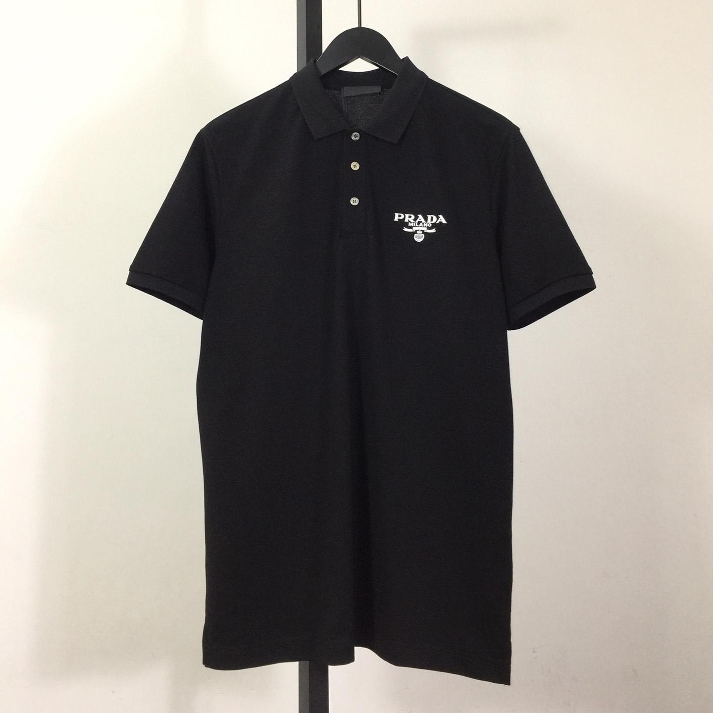 Prada Logo Cotton Polo Shirt - DesignerGu