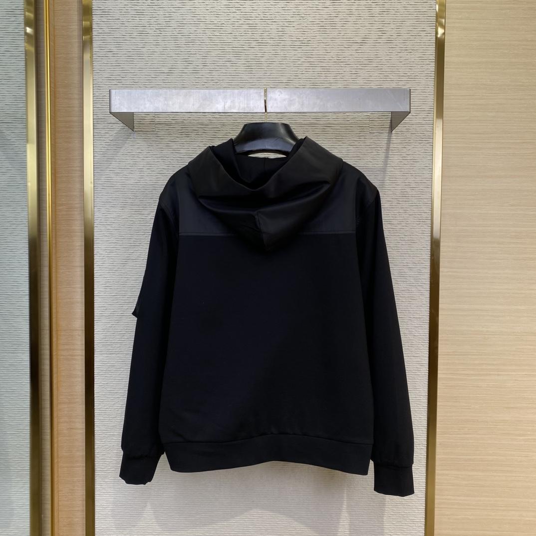 Prada Cotton Fleece And Re-Nylon Hoodie - DesignerGu