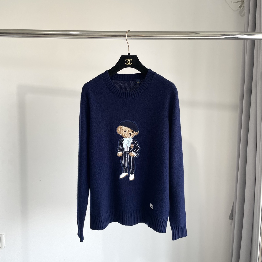 Ralph Lauren Cricket Polo Bear Silk Sweater - DesignerGu