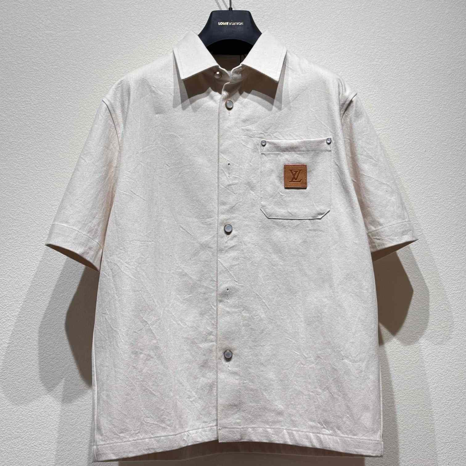 Louis Vuitton Silk-Blend Short-Sleeved Shirt   1AHCHZ - DesignerGu