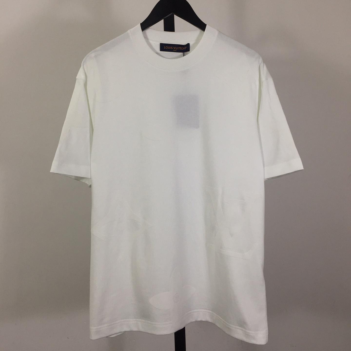 Louis Vuitton Monogram Short-Sleeved Cotton Crewneck - DesignerGu