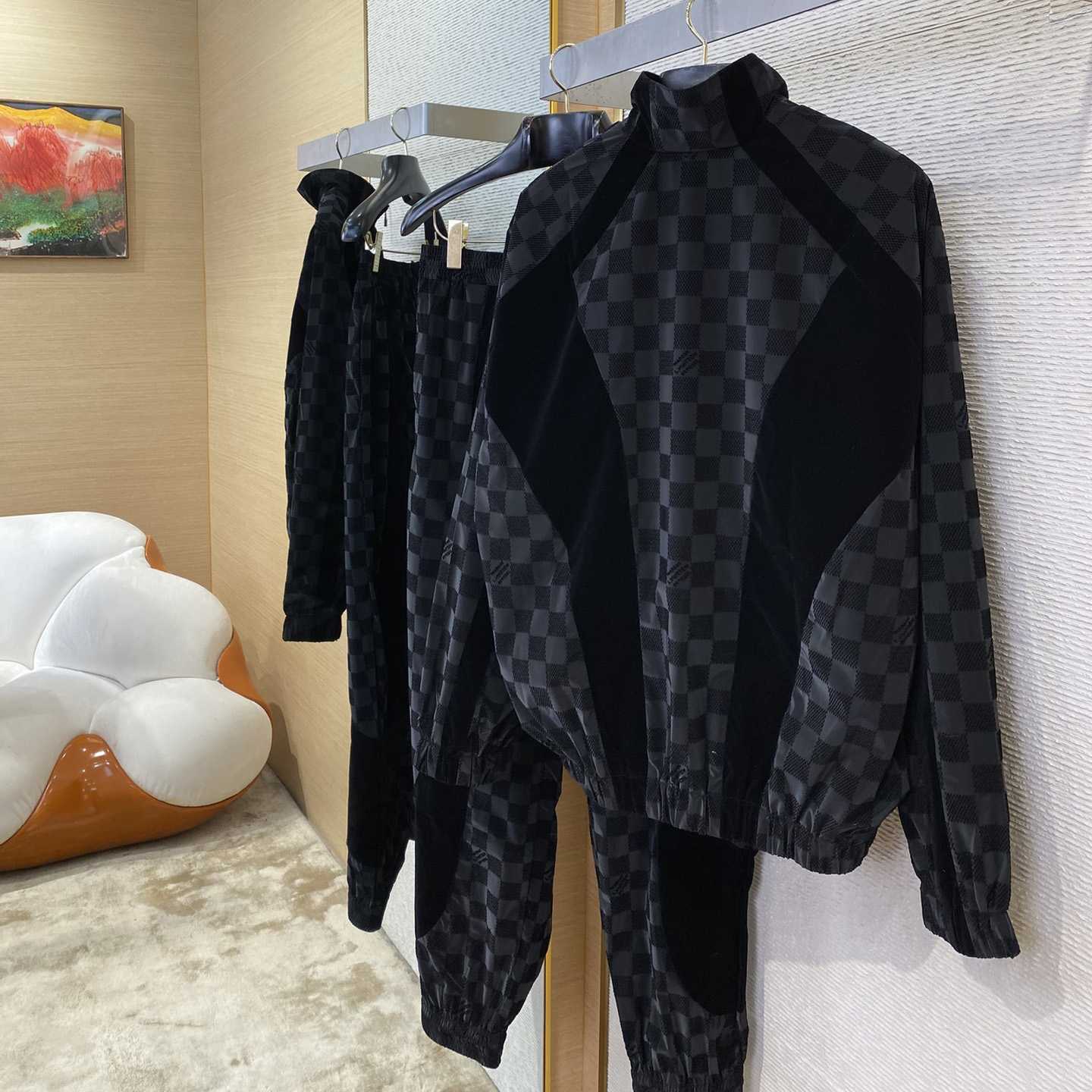 Louis Vuitton Flocked Damier Technical Tracksuit Top   1AHBG1 - DesignerGu