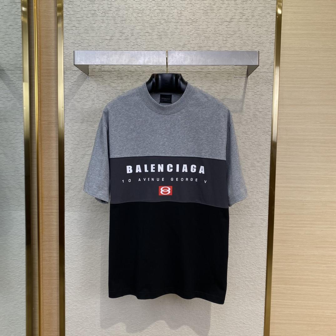 Balenciaga Unity Sport T-Shirt Large Fit In Grey And Dark Navy Dry Jersey - DesignerGu