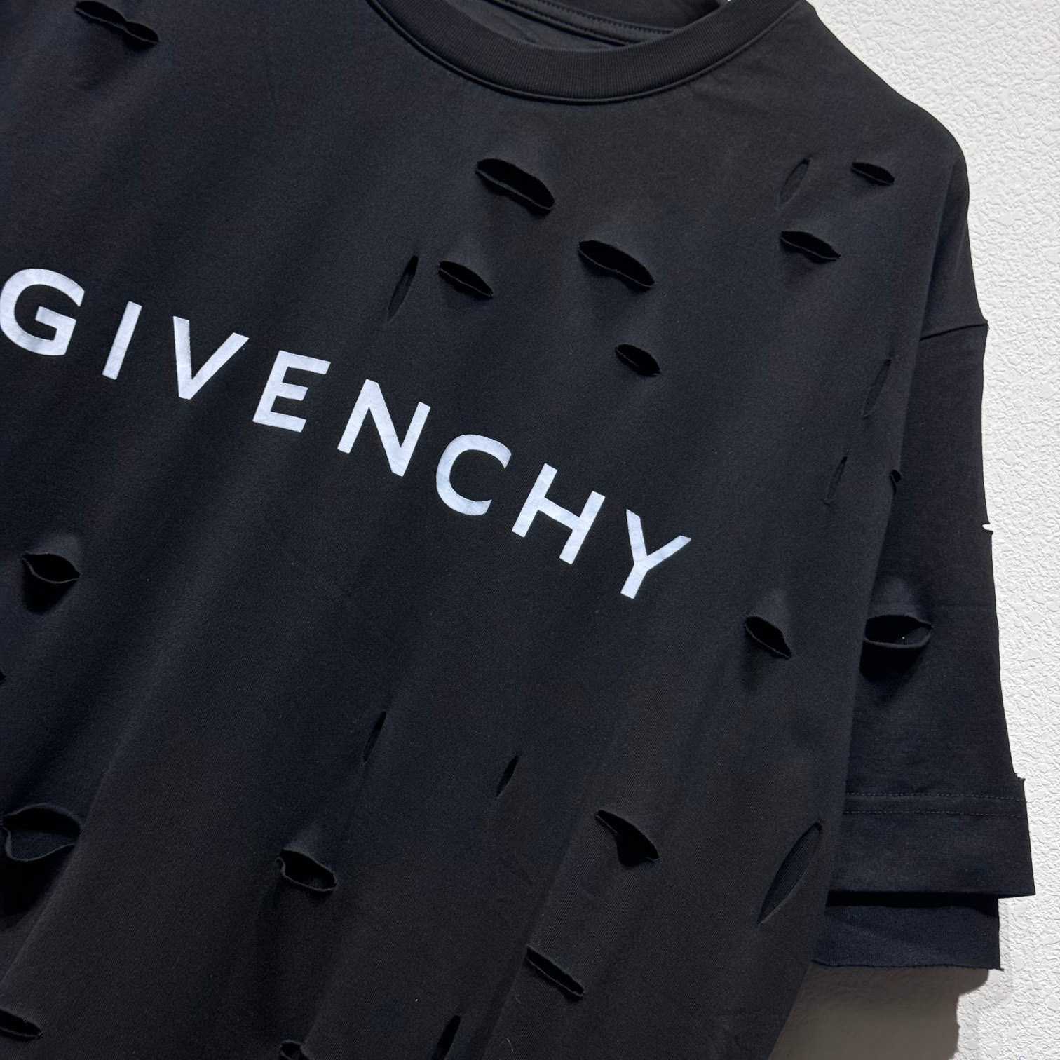 Givenchy Black Destroyed T-Shirt  - DesignerGu