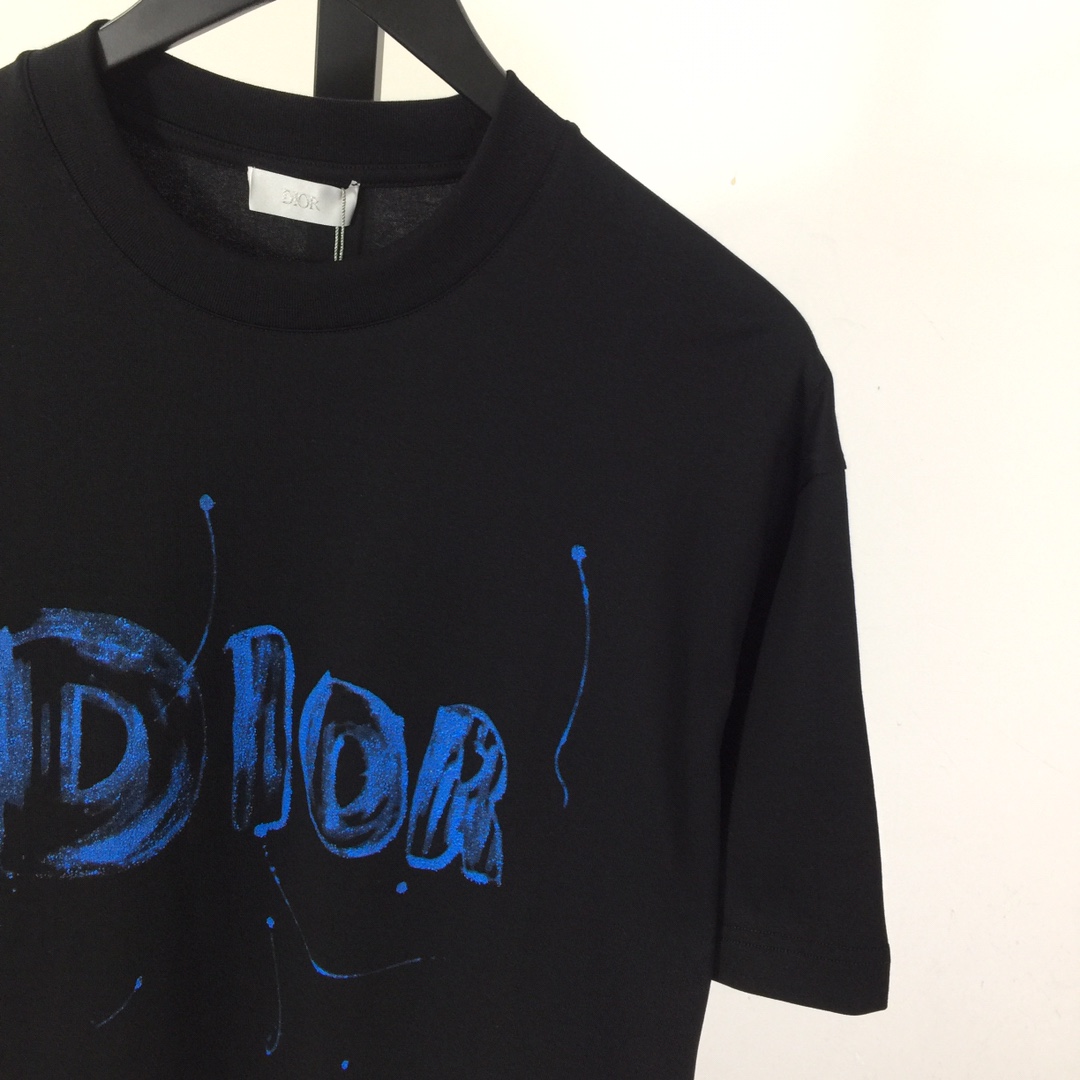 Dior Logo Cotton T-Shirt  - DesignerGu