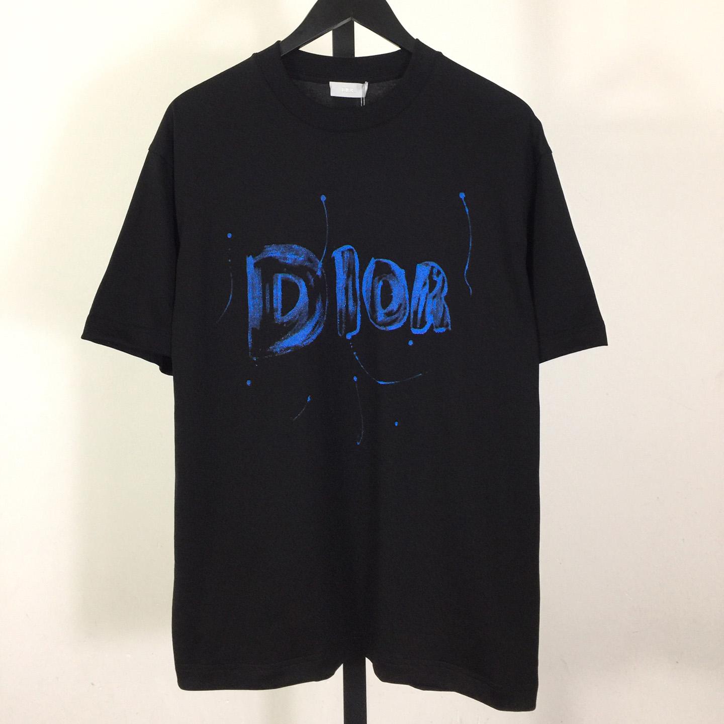 Dior Logo Cotton T-Shirt  - DesignerGu