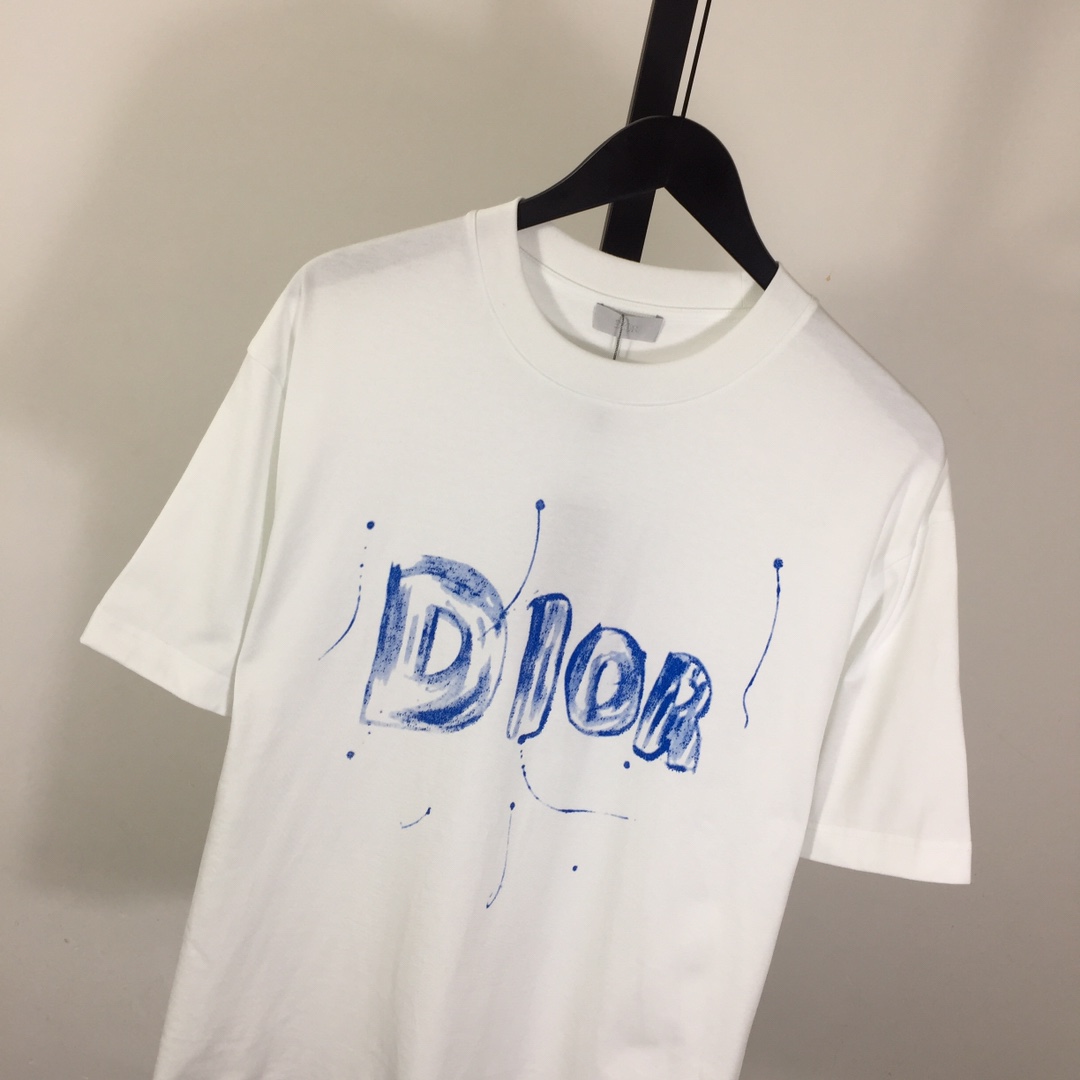 Dior Logo Cotton T-Shirt  - DesignerGu