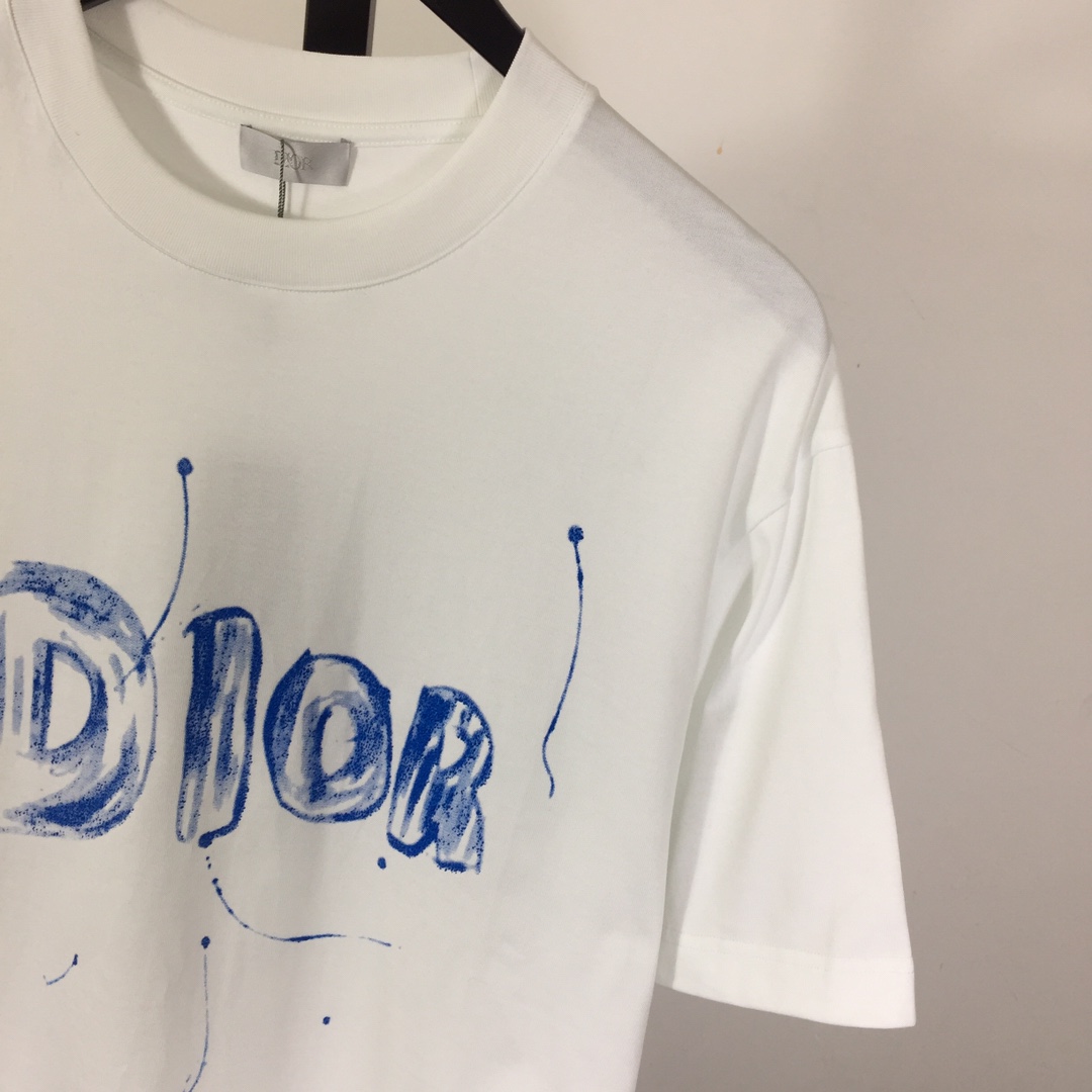 Dior Logo Cotton T-Shirt  - DesignerGu