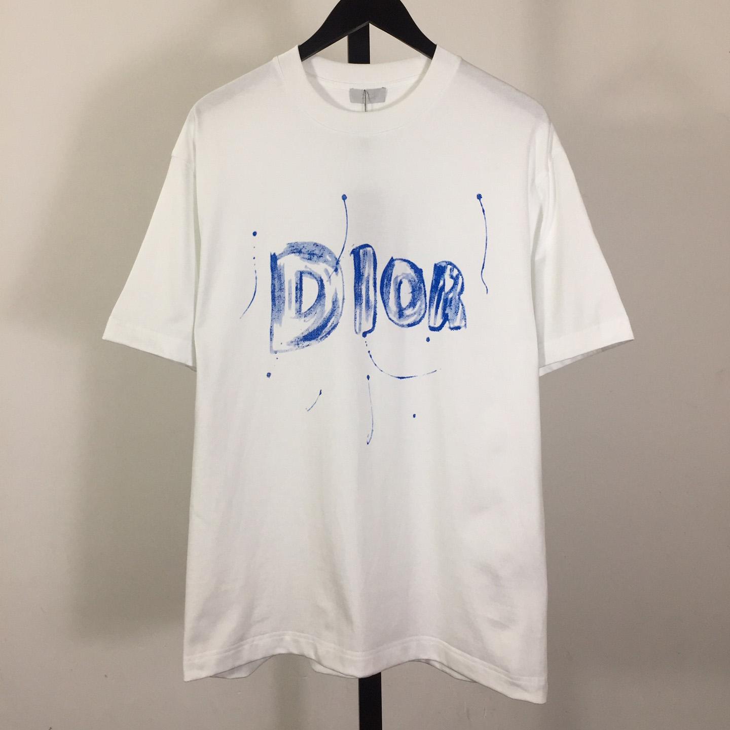 Dior Logo Cotton T-Shirt  - DesignerGu