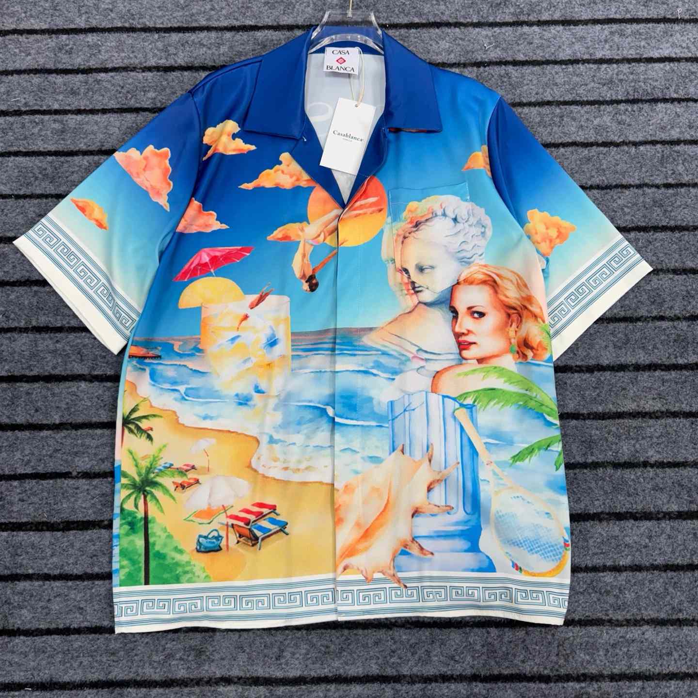 Casablanca Cuban Short Sleeve Silk Shirt - DesignerGu