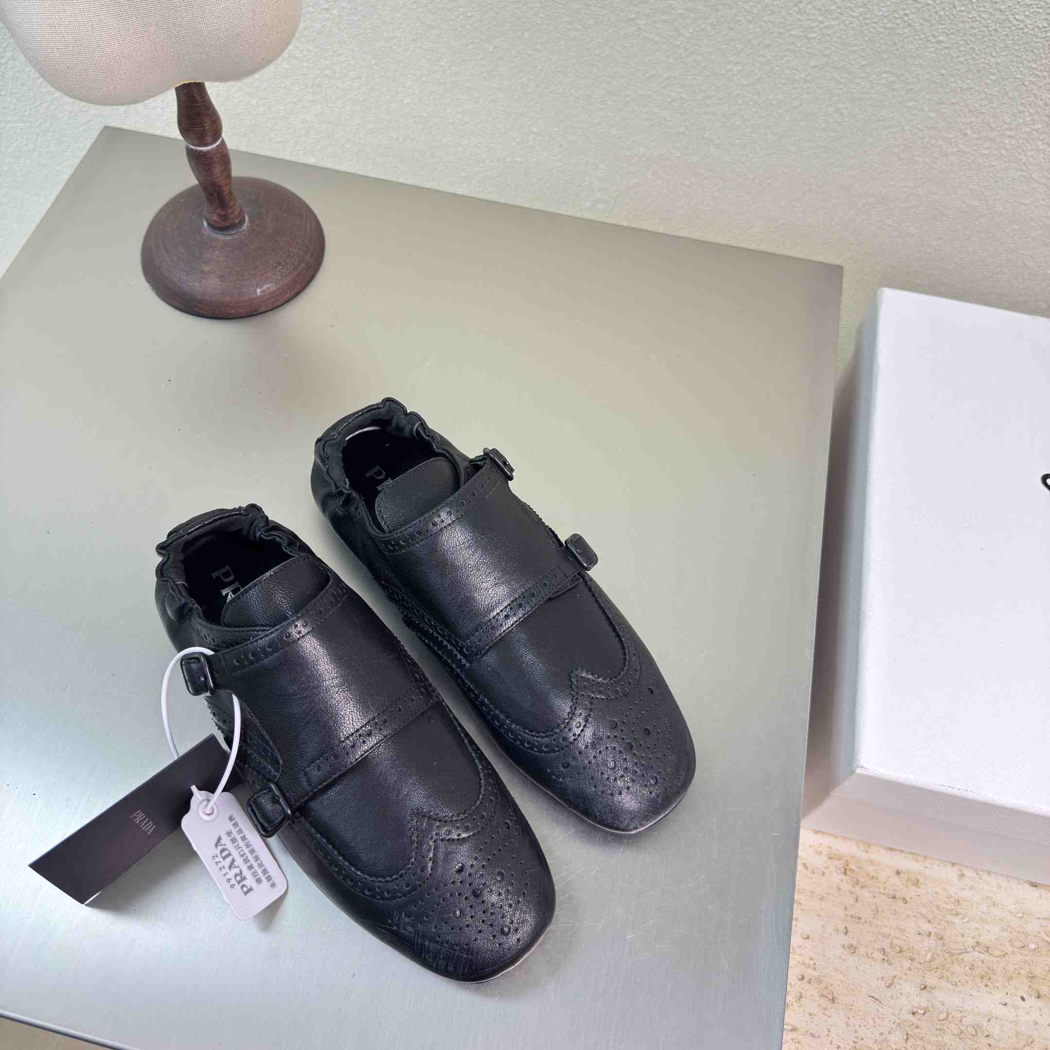 Prada Shuffle Double Monk Strap Shoes - DesignerGu